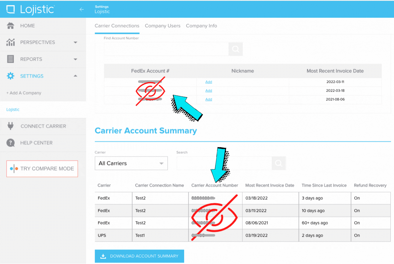 shipping number account nicknames 2