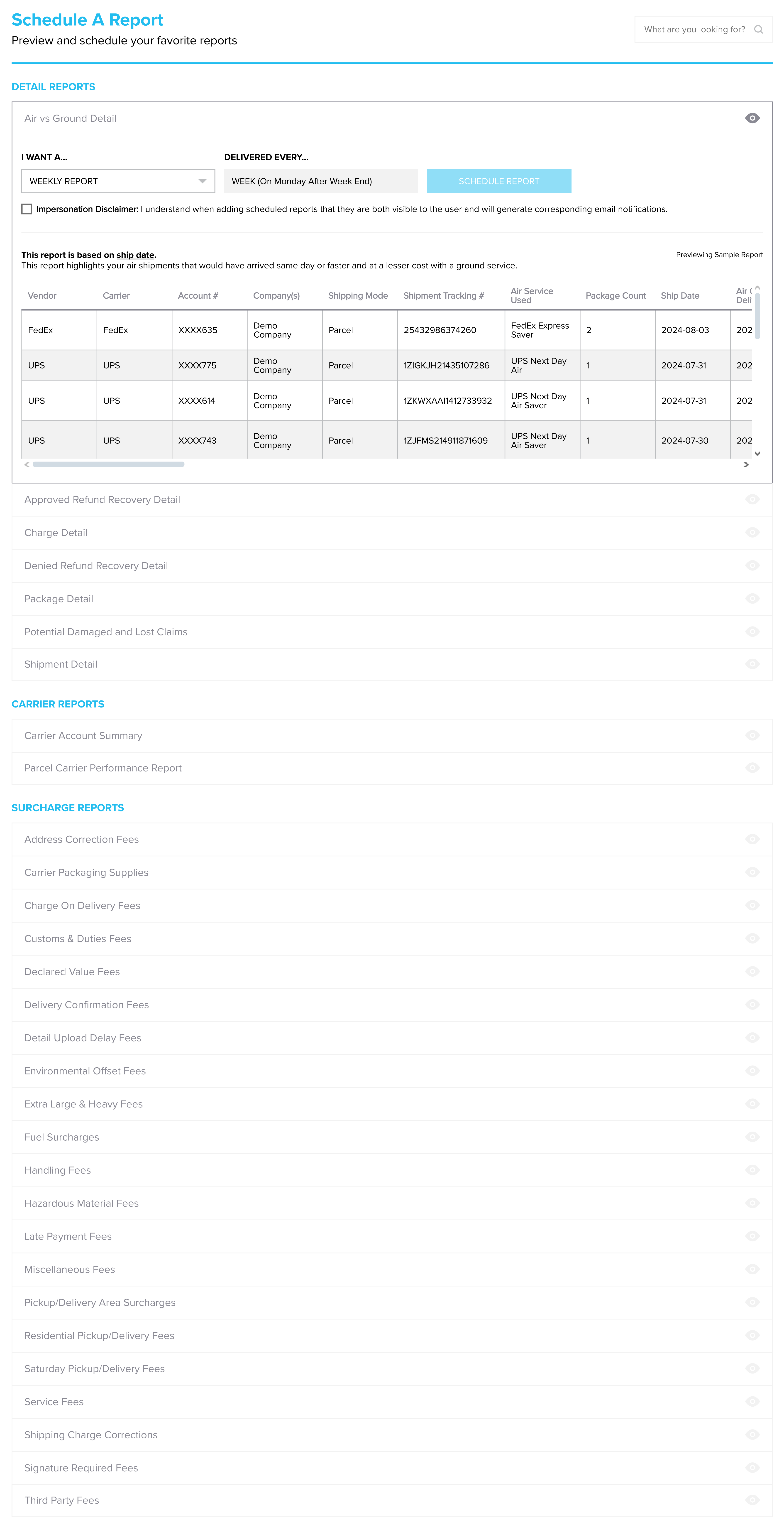 Create A Report Demo